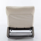 Gray & Beige / Orange & Beige Corduroy Rocking Recliner with Footrest, Single Seat