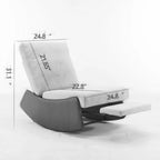 Gray & Beige / Orange & Beige Corduroy Rocking Recliner with Footrest, Single Seat