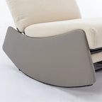 Gray & Beige / Orange & Beige Corduroy Rocking Recliner with Footrest, Single Seat