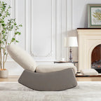 Gray & Beige / Orange & Beige Corduroy Rocking Recliner with Footrest, Single Seat