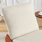 Gray & Beige / Orange & Beige Corduroy Rocking Recliner with Footrest, Single Seat