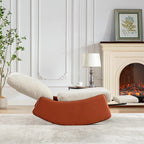 Gray & Beige / Orange & Beige Corduroy Rocking Recliner with Footrest, Single Seat