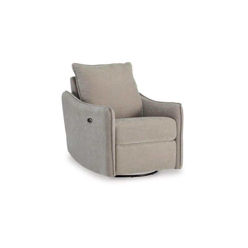 Gray Swivel Power Recliner Chair, Single, Pillow Back