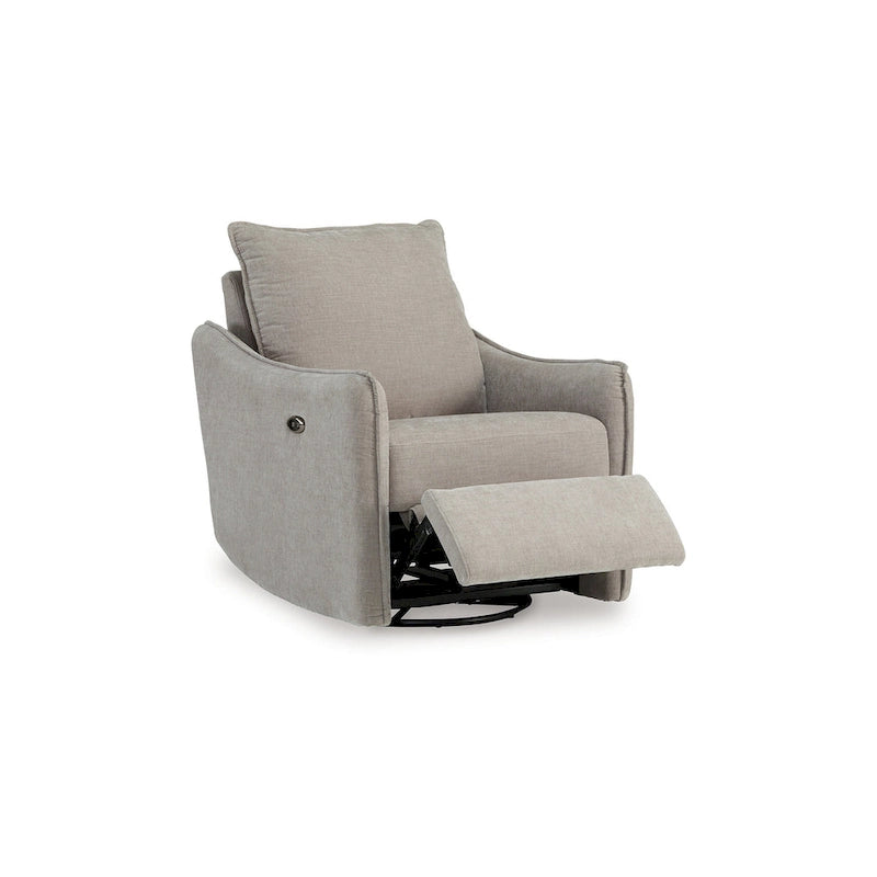 Gray Swivel Power Recliner Chair, Single, Pillow Back