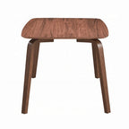 Walnut Brown Rectangular Dining Table, Tapered Bent Legs, Seats 6, 59"