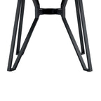 Brown Round Dining Table with Metal Base, Seats 4