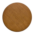 Brown Round Dining Table with Metal Base, Seats 4