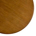 Brown Round Dining Table with Metal Base, Seats 4