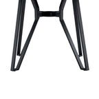 Brown Round Dining Table with Metal Base, Seats 4