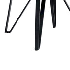 Brown Round Dining Table with Metal Base, Seats 4