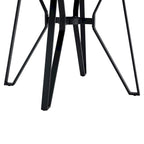 Brown Round Dining Table with Metal Base, Seats 4