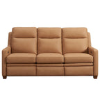 Power Reclining 3-Seat Sofa – Top Grain Leather, Almond / Charcoal / Camel