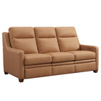 Power Reclining 3-Seat Sofa – Top Grain Leather, Almond / Charcoal / Camel