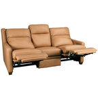 Power Reclining 3-Seat Sofa – Top Grain Leather, Almond / Charcoal / Camel