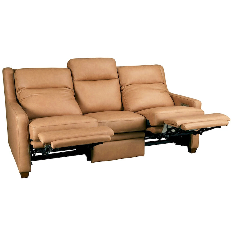 Power Reclining 3-Seat Sofa – Top Grain Leather, Almond / Charcoal / Camel