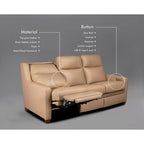 Power Reclining 3-Seat Sofa – Top Grain Leather, Almond / Charcoal / Camel