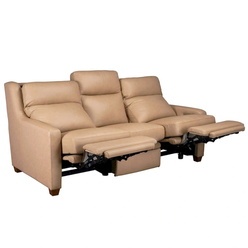 Power Reclining 3-Seat Sofa – Top Grain Leather, Almond / Charcoal / Camel