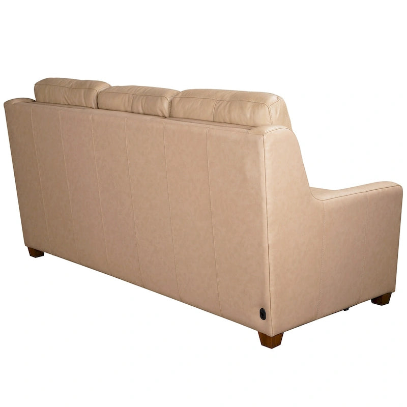 Power Reclining 3-Seat Sofa – Top Grain Leather, Almond / Charcoal / Camel