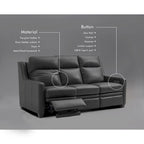 Power Reclining 3-Seat Sofa – Top Grain Leather, Almond / Charcoal / Camel