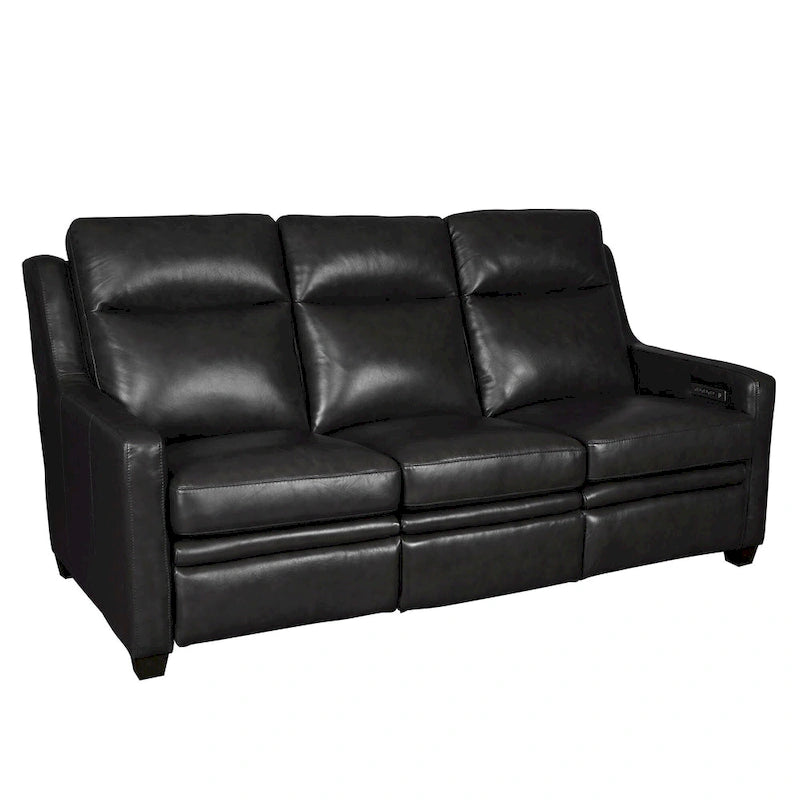 Power Reclining 3-Seat Sofa – Top Grain Leather, Almond / Charcoal / Camel