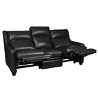 Power Reclining 3-Seat Sofa – Top Grain Leather, Almond / Charcoal / Camel