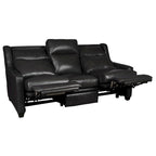 Power Reclining 3-Seat Sofa – Top Grain Leather, Almond / Charcoal / Camel