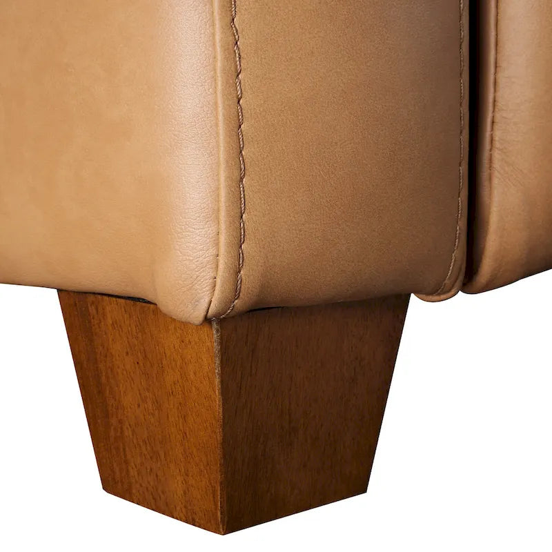 Power Reclining 3-Seat Sofa – Top Grain Leather, Almond / Charcoal / Camel