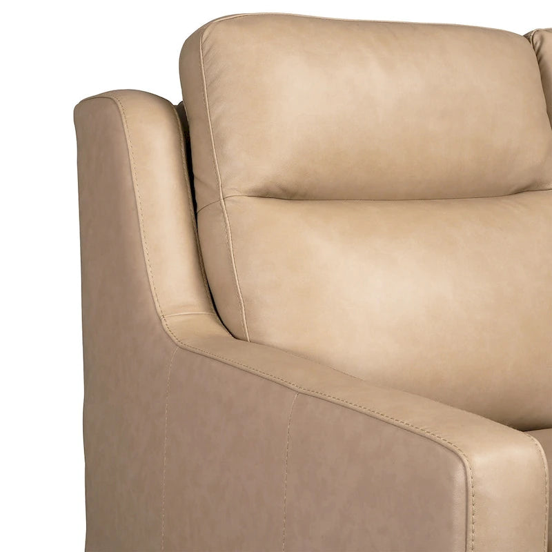 Power Reclining 3-Seat Sofa – Top Grain Leather, Almond / Charcoal / Camel