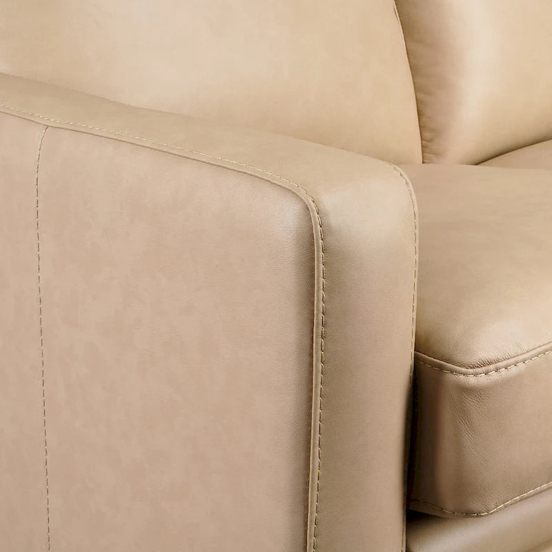 Power Reclining 3-Seat Sofa – Top Grain Leather, Almond / Charcoal / Camel