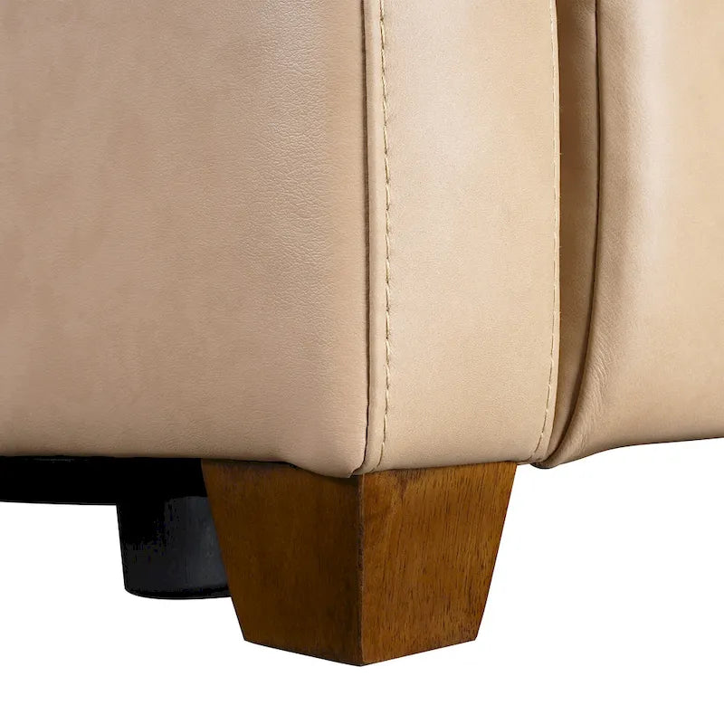 Power Reclining 3-Seat Sofa – Top Grain Leather, Almond / Charcoal / Camel