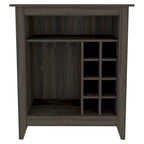 Bar Cabinet with Wine Rack, 1 Drawer & Open Shelf – Gray/Black/Brown
