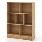 White/Brown 7-Cube Kids Toy Storage Organizer Bookcase, 1-Person Assembly