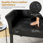 Black PU Leather Guest Chair with Armrests, Single Seat