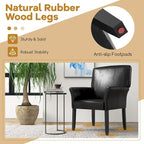 Black PU Leather Guest Chair with Armrests, Single Seat