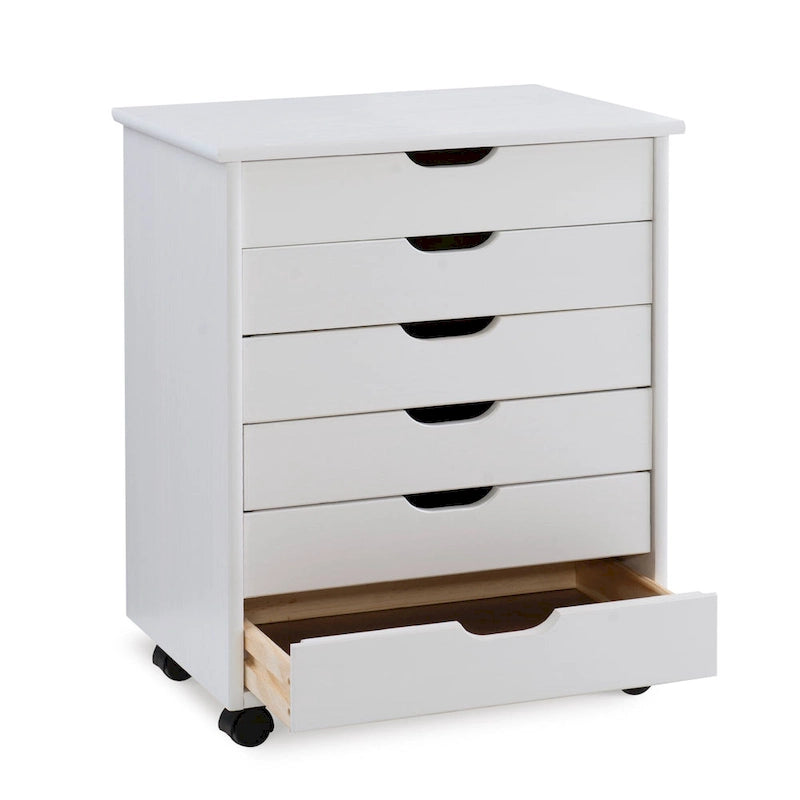 White 6-Drawer Rolling Storage Cart, Single-User