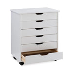 White 6-Drawer Rolling Storage Cart, Single-User