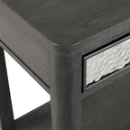 Ash Grey 2-Drawer Sofa Table with Open Shelf