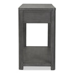 Ash Grey 2-Drawer Sofa Table with Open Shelf