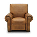 Tan / Taupe Top Grain Leather Manual Recliner Chair, Seats 1