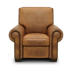 Tan / Taupe Top Grain Leather Manual Recliner Chair, Seats 1