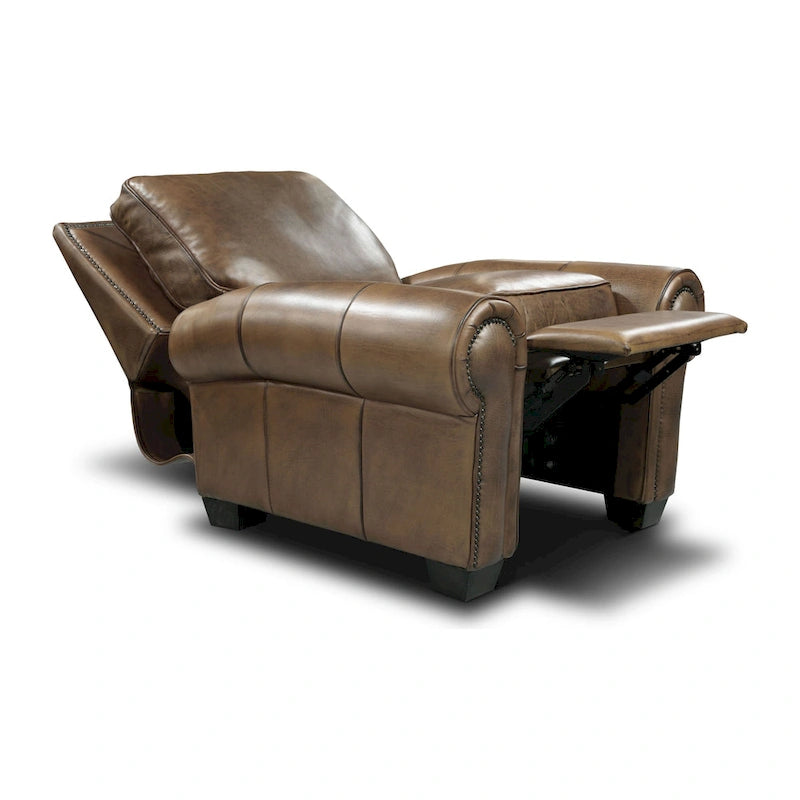 Tan / Taupe Top Grain Leather Manual Recliner Chair, Seats 1
