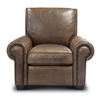 Tan / Taupe Top Grain Leather Manual Recliner Chair, Seats 1
