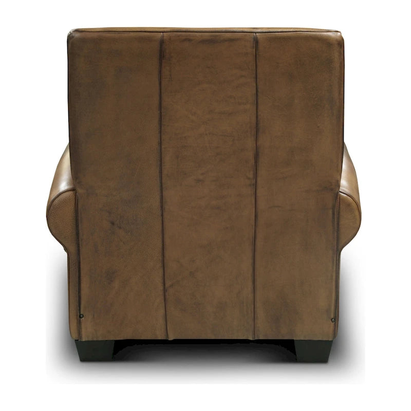 Tan / Taupe Top Grain Leather Manual Recliner Chair, Seats 1
