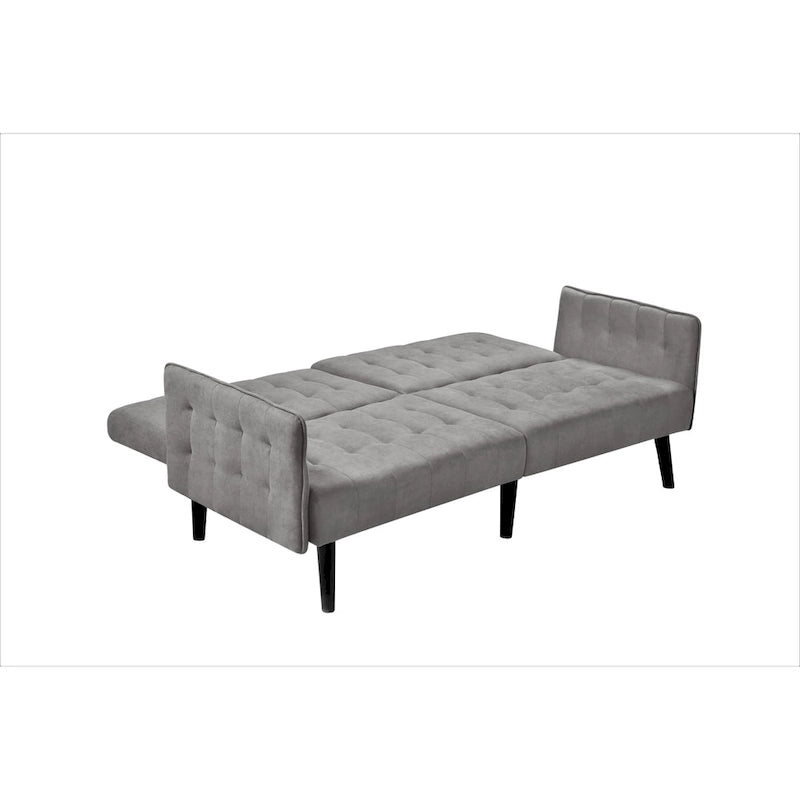 Convertible Sofa Bed, 2-Seat, Grey/Blue/Dark Grey/Beige Linen