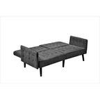 Convertible Sofa Bed, 2-Seat, Grey/Blue/Dark Grey/Beige Linen