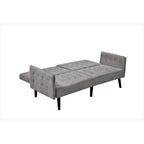 Convertible Sofa Bed, 2-Seat, Grey/Blue/Dark Grey/Beige Linen