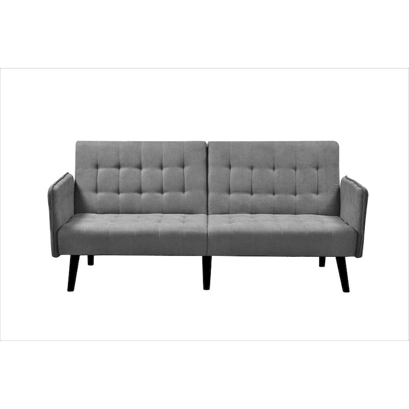 Convertible Sofa Bed, 2-Seat, Grey/Blue/Dark Grey/Beige Linen