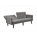 Convertible Sofa Bed, 2-Seat, Grey/Blue/Dark Grey/Beige Linen