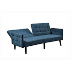 Convertible Sofa Bed, 2-Seat, Grey/Blue/Dark Grey/Beige Linen