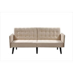 Convertible Sofa Bed, 2-Seat, Grey/Blue/Dark Grey/Beige Linen
